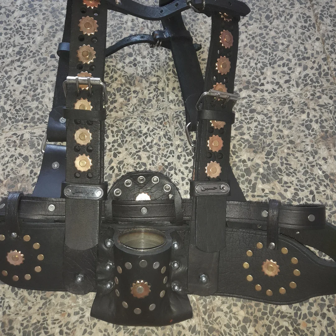 کمربند علم هیکلی چرم گاومیشی یک سانت ضخامت